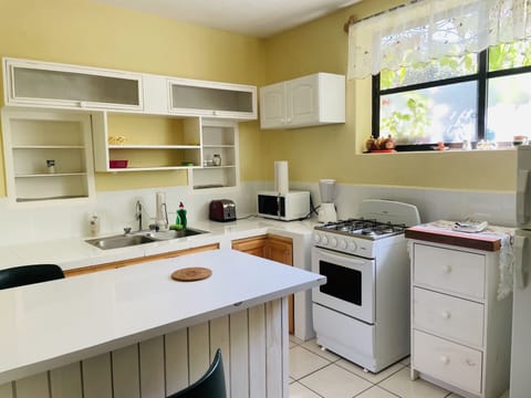 Deluxe House, 2 Bedrooms | Private kitchen | Fridge, microwave, oven, stovetop