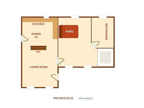 House, 1 King Bed with Sofa bed, Hot Tub, Mountain View | Floor plan