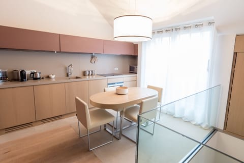 Penthouse, 2 Bedrooms, Balcony | Private kitchen | Full-size fridge, microwave, oven, stovetop