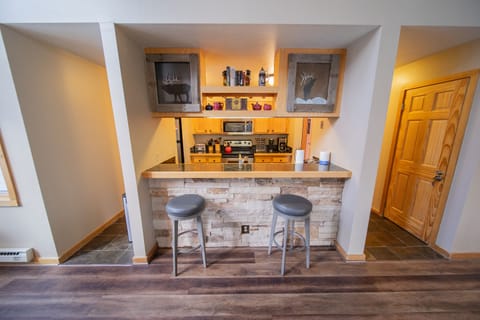 Barstool seating to keep the chef company