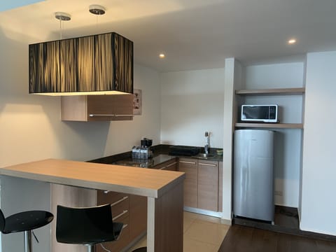 Studio | Private kitchen | Full-size fridge, microwave, coffee/tea maker