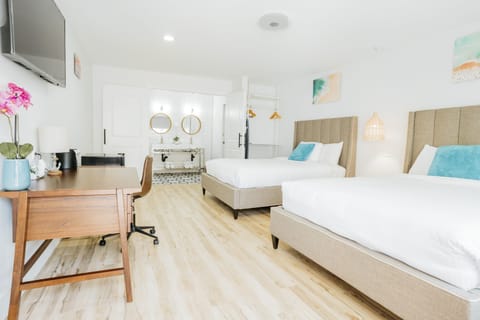 Deluxe Double Room, 2 Queen Beds, Non Smoking | Premium bedding, pillowtop beds, desk, blackout drapes