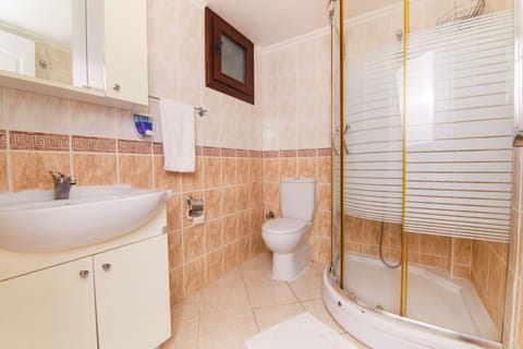 Family Room | Bathroom | Shower, hydromassage showerhead, free toiletries, hair dryer