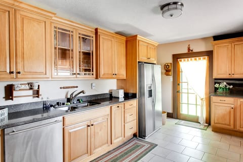 An over sized kitchen is every cooks dream with plenty of room to feed the herd.