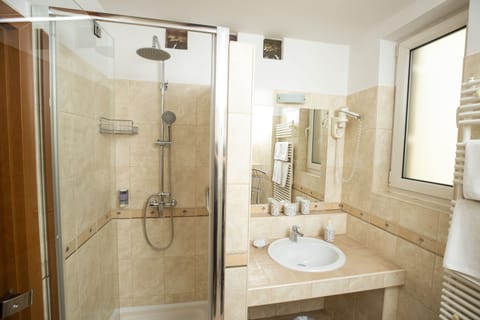 Suite | Bathroom | Shower, free toiletries, hair dryer, bathrobes