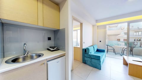 Superior Apartment, 1 Bedroom, Pool View | Private kitchenette | Mini-fridge, coffee/tea maker, electric kettle, freezer