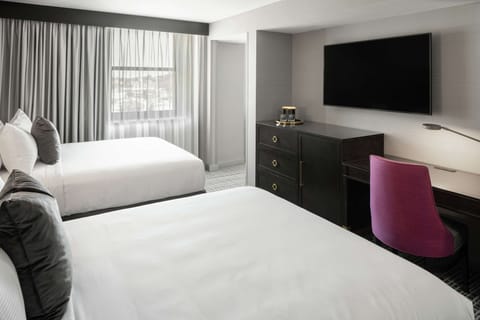 Room, 2 Queen Beds, Accessible, Bathtub | In-room safe, individually furnished, desk, laptop workspace