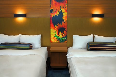 aloft, Room, 2 Queen Beds | Premium bedding, down comforters, pillowtop beds, in-room safe