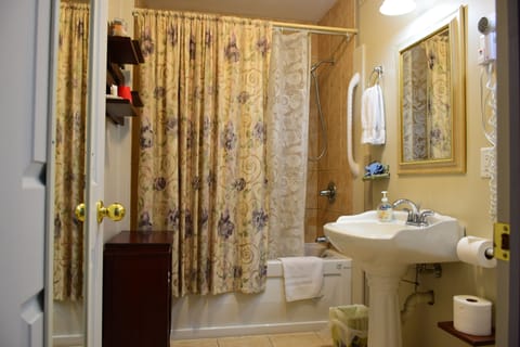 Standard Suite, 1 Queen Bed | Bathroom | Shower, rainfall showerhead, free toiletries, hair dryer