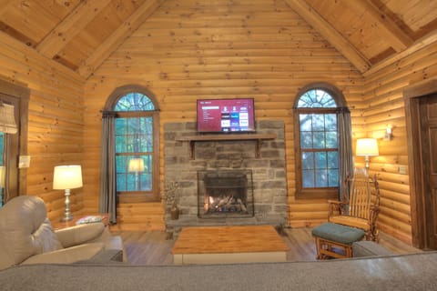 Apple Blossom Cabin | Living area | Fireplace