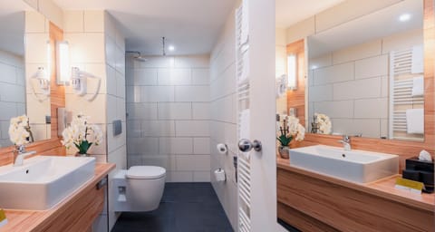 Comfort Double Room | Bathroom | Eco-friendly toiletries, hair dryer, towels, soap