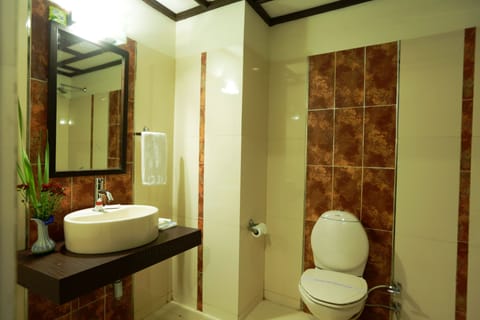 Luxury Room | Bathroom | Shower, free toiletries, hair dryer, slippers