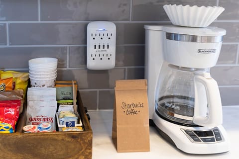 Guest enjoy a full stocked coffee & tea station.