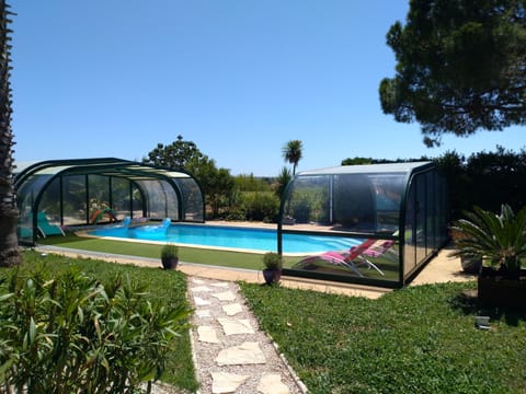 Seasonal outdoor pool, pool umbrellas, sun loungers