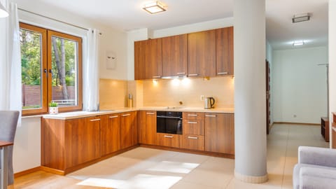 Apartment (6) | Private kitchenette | Fridge, stovetop, electric kettle, cookware/dishes/utensils