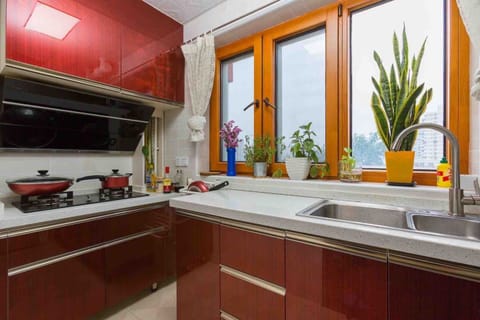 Apartment | Private kitchen | Fridge, stovetop, electric kettle, cookware/dishes/utensils