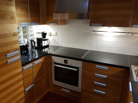 Deluxe Apartment (with Sauna and Balcony) | Private kitchen | Full-size fridge, oven, stovetop, dishwasher