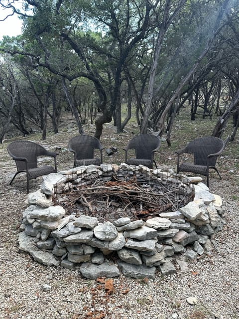 Bring your s'more fixings for the outdoor fire pit.