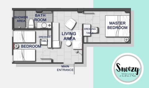Superior Apartment, 2 Bedrooms | Floor plan