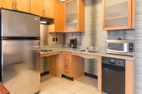 Studio, 1 King Bed with Sofa bed, Non Smoking | Private kitchen | Full-size fridge, microwave, stovetop, dishwasher