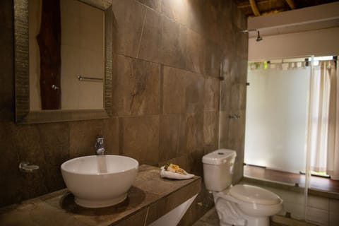 Deluxe Bungalow | Bathroom | Shower, rainfall showerhead, free toiletries, hair dryer