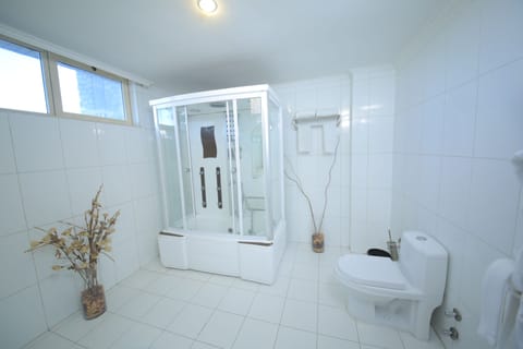 Suite | Bathroom | Combined shower/tub, rainfall showerhead, free toiletries, hair dryer