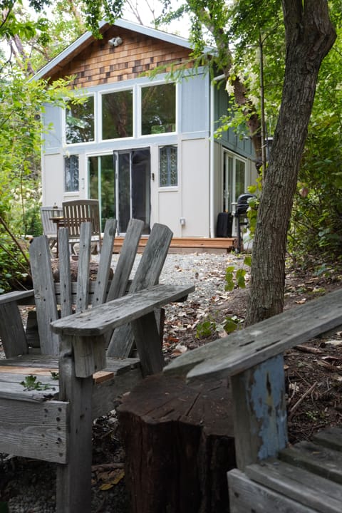 The fire pit with adirondaks.  Firewood provided.