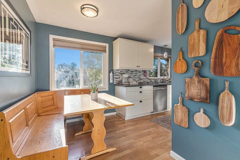 Bright morning light pours over the breakfast table for relaxing starts.