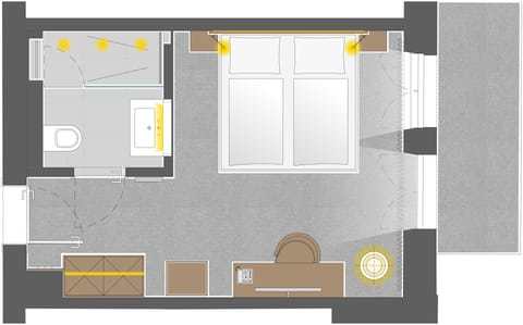 Superior Double Room, 1 King Bed, Balcony, Mountain View | Floor plan
