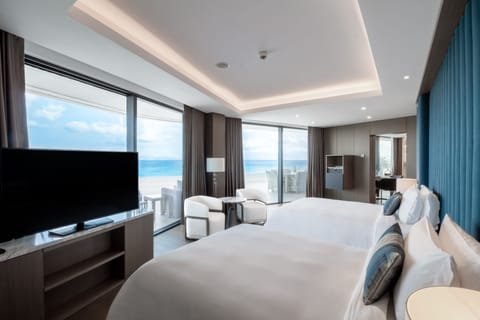 Grand Suite, 2 Bedrooms, Balcony, Sea View | Premium bedding, Select Comfort beds, minibar, in-room safe