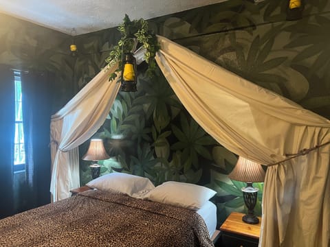 Jungle Camp Room | Premium bedding, in-room safe, individually decorated