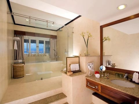 Suite | Bathroom | Free toiletries, hair dryer, bathrobes, slippers