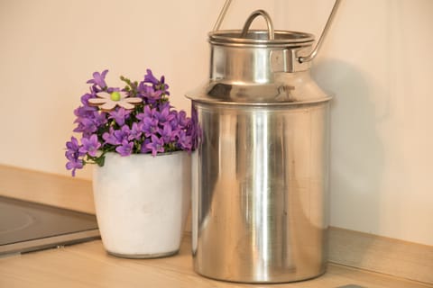 Apartment, 1 Bedroom, Balcony (FeWo Kampenwand) | Private kitchen | Electric kettle, cookware/dishes/utensils