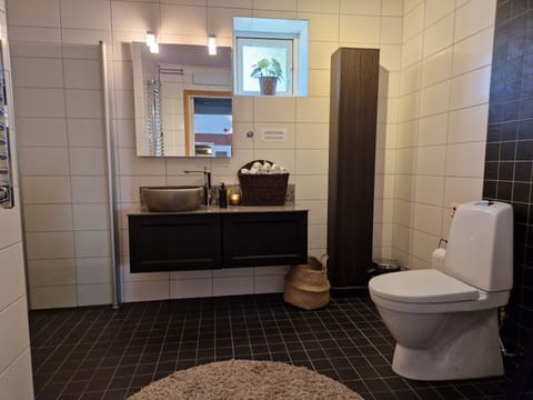 Hair dryer, bathrobes, towels, soap