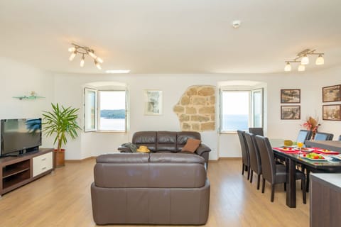 Grand Apartment, Hot Tub, Sea View (3 Bedrooms) | Living area | Flat-screen TV