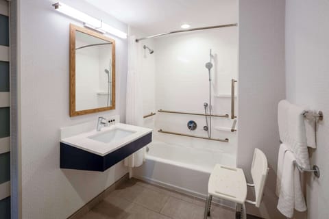 Standard Room, 1 King Bed, Accessible, Bathtub | Bathroom | Designer toiletries, hair dryer, towels, soap