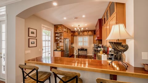 There are additional seats at the kitchen bar...