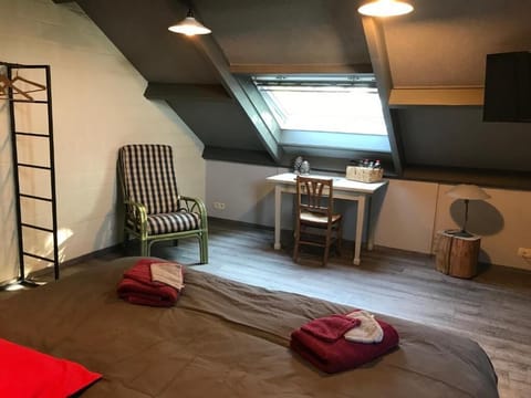 Individually decorated, individually furnished, desk, laptop workspace