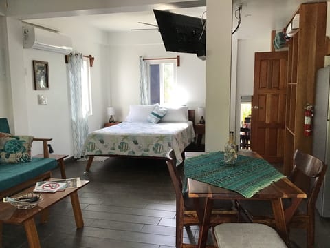 Looking into the studio from the entrance. Furniture handcrafted in the Village.