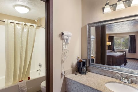 Standard Room, 1 King Bed, Non Smoking, Refrigerator & Microwave | Bathroom | Combined shower/tub, free toiletries, hair dryer, towels