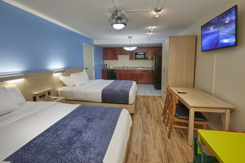 Superior Room, Multiple Beds, Jetted Tub, Pool View | Hypo-allergenic bedding, down comforters, in-room safe, desk