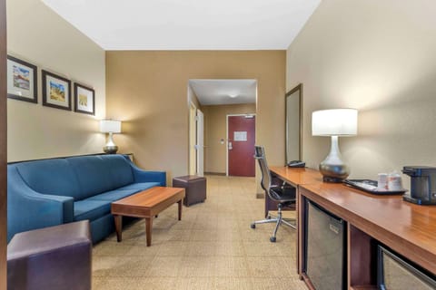 Suite, 1 King Bed, Accessible, Non Smoking (Roll-In Shower) | 1 bedroom, premium bedding, pillowtop beds, desk