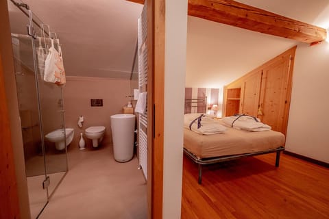 Double Room | Bathroom | Shower, hair dryer, towels, soap