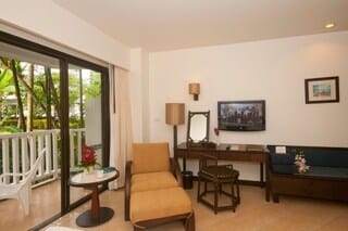 Deluxe Garden View | Living area | 32-inch LCD TV with satellite channels, TV