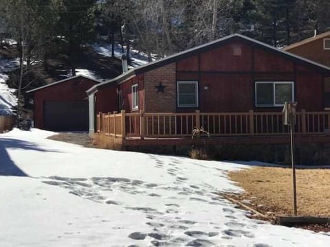 Front of the House in Winter - Backs up to the Mountain
