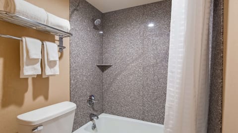 Combined shower/tub, hydromassage showerhead, free toiletries