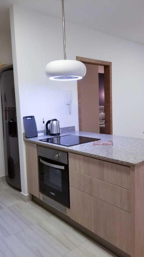 Comfort Apartment | Private kitchen | Fridge, microwave, oven, stovetop