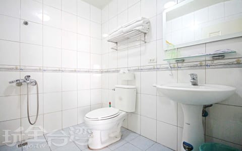 Quadruple Room | Bathroom | Shower, free toiletries, hair dryer, slippers