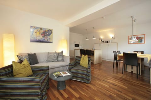 Apartment, 2 Bedrooms, Balcony (excl.cleaning fee 95 € + tourism fee) | Living area | Flat-screen TV