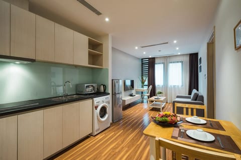 Apartment, 1 Bedroom | Minibar, in-room safe, individually decorated, individually furnished